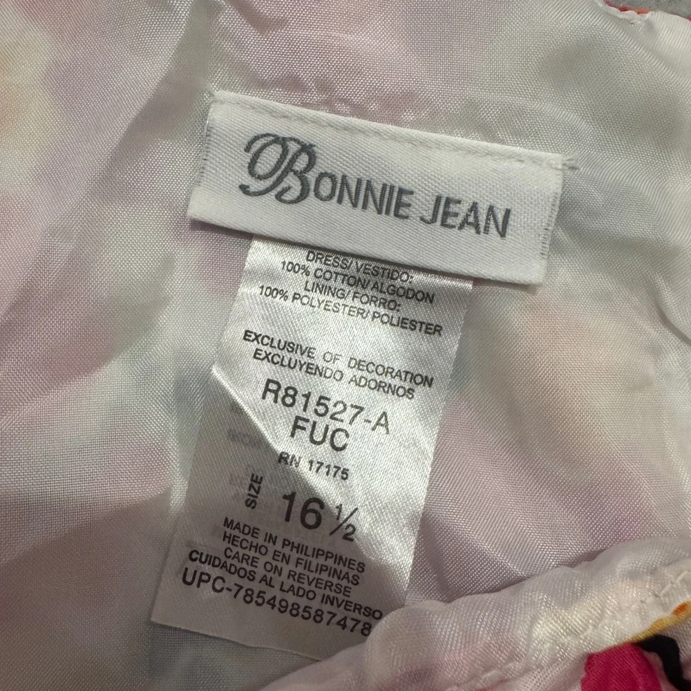 Bonnie Jean Girls Floral Pansy Print Sleeveless Party Dress Pink  Size 16.5